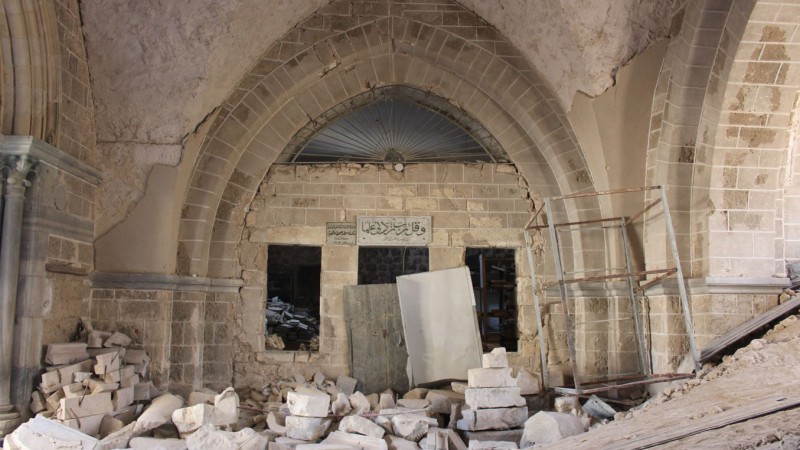 Gazze'nin en eski camisi Büyük Ömer Camii'nde restorasyon çalışmaları başladı