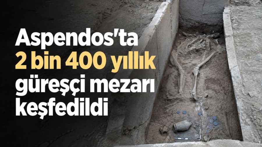 Aspendos'ta 2 bin 400 yıllık güreşçi mezarı keşfedildi