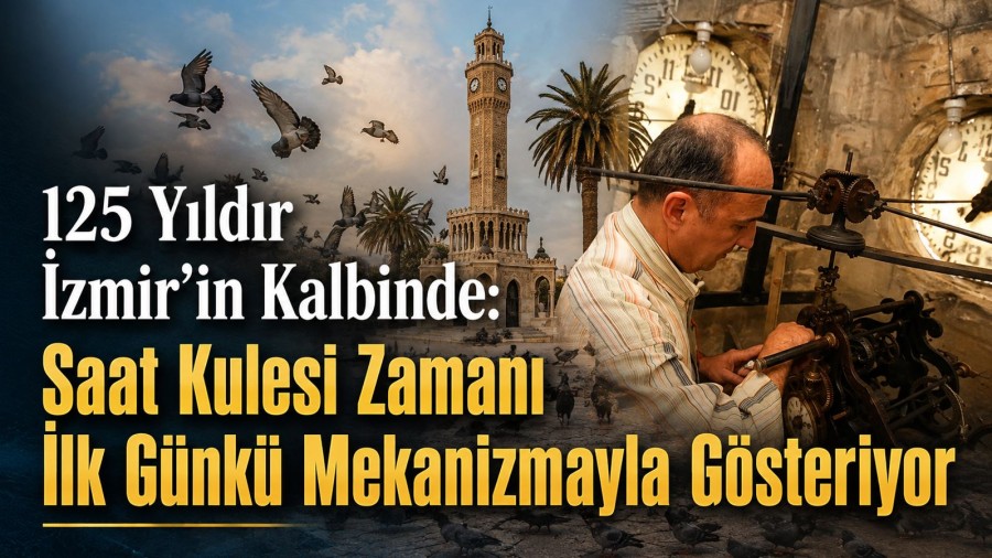 125 Yıldır İzmir’in Kalbinde: Saat Kulesi Zamanı İlk Günkü Mekanizmayla Gösteriyor