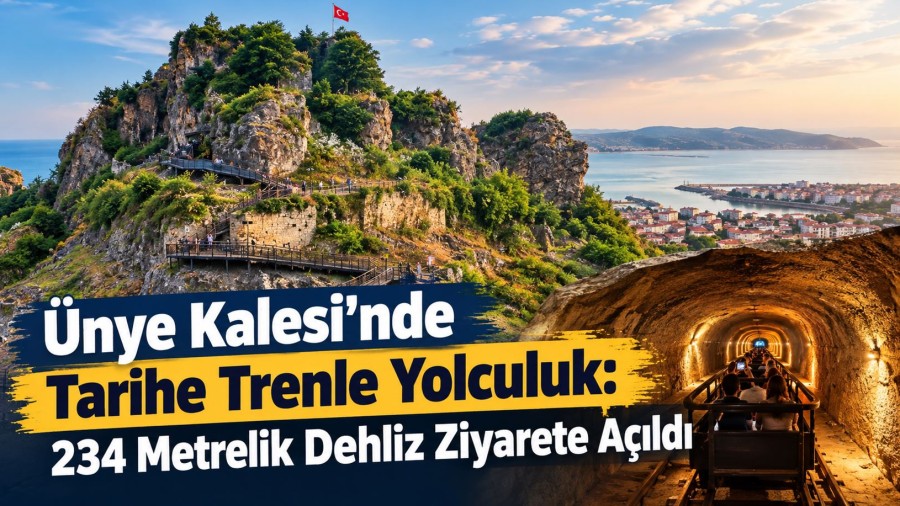 Ünye Kalesi’nde Tarihe Trenle Yolculuk: 234 Metrelik Dehliz Ziyarete Açıldı